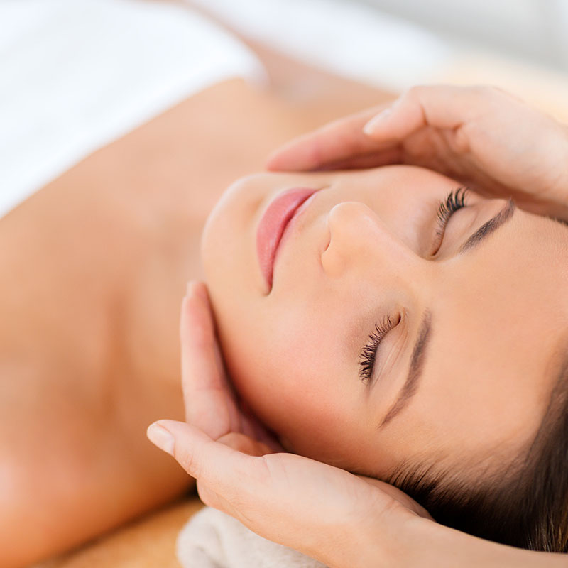 woman having a face massage